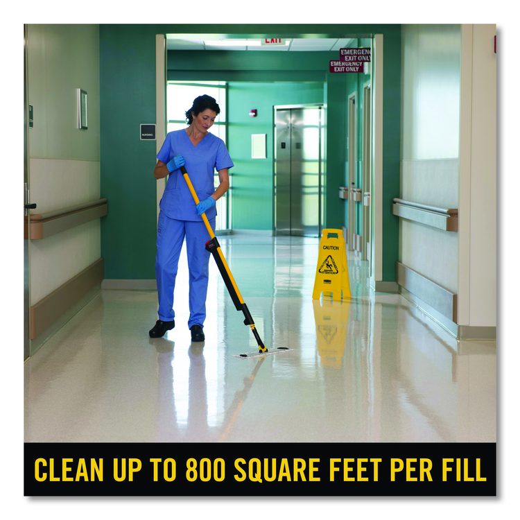 Pulse Microfiber Spray Mop System, 17" Microfiber Head, 52" Yellow Plastic Handle