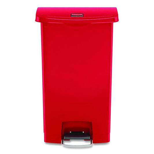 Streamline Resin Step-On Container, Front Step Style, 18 gal, Polyethylene, Red