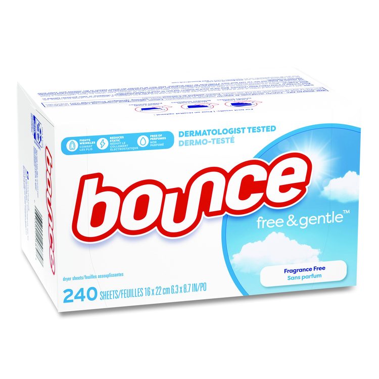 free and gentle Dryer Sheets, Fragrance Free, 240 Sheets/Box, 4 Boxes/Carton