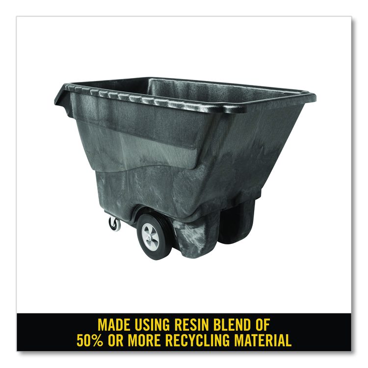 1 cu yd Structural Foam Tilt Truck, Standard Duty, 1,250 lb Capacity, Black