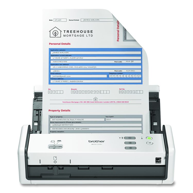 ADS-1300 Compact Desktop Scanner, 600 dpi Optical Resolution, 20-Sheet Duplex Auto Document Feeder