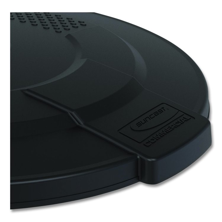 55-Gallon Utility Trash Can Lid, 28.25 x 26.75 x 3, Black