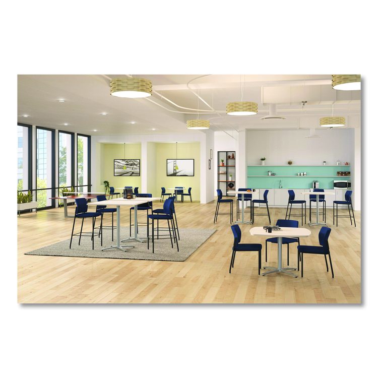 Between Seated-Height X-Base for 42" Table Tops, 32.68w x 29.57h, Silver
