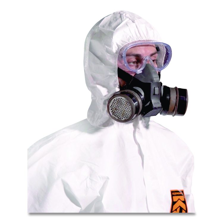 A50 Breathable Splash and Particle Protection Overalls, Zip Front, Hood, Elastic Wrists/Ankles, White, 2X-Large, 25/Carton