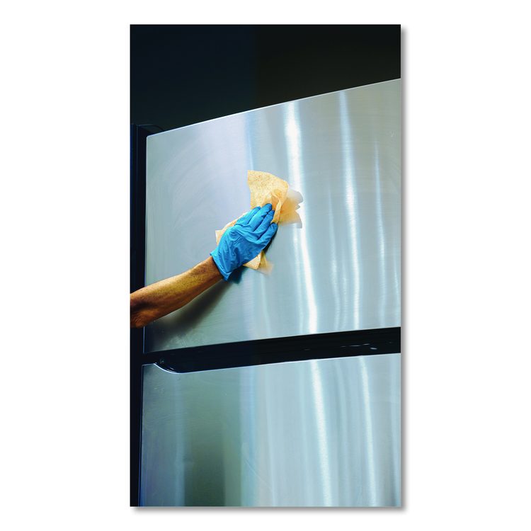 Stainless Steel Cleaner Towels, 1-Ply, 9.75 x 10.5, Lemon Scent, 30/Canister, 6 Canisters/Carton