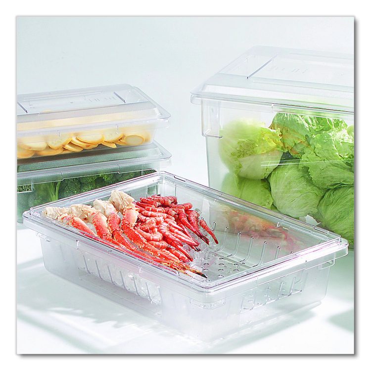 StorPlus Polycarbonate Food Storage Container Colander, 18 x 26 x 5, Clear, Plastic