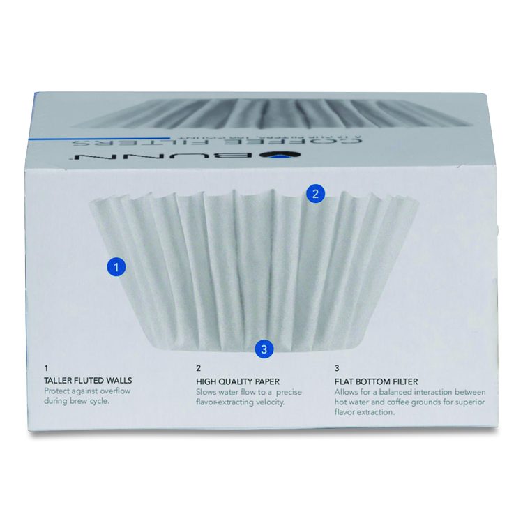 Coffee Filters, 8 to 12 Cup Size, Flat Bottom, 100/Pack, 12 Packs/Carton
