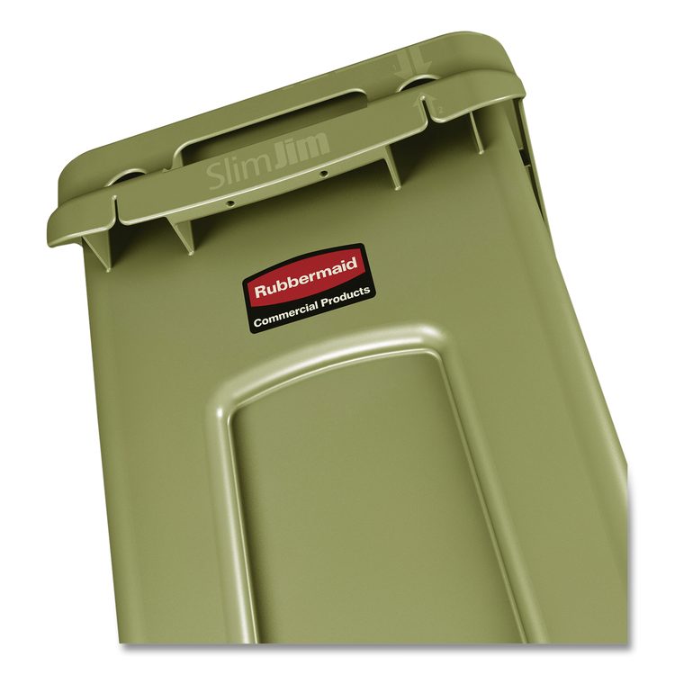 Slim Jim with Venting Channels, 23 gal, Plastic, Beige