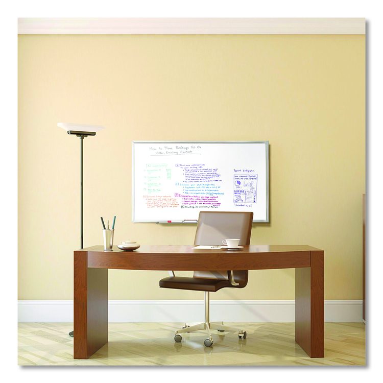Non-Magnetic Whiteboard with Aluminum Frame, 87.91" x 48.5", White Surface, Satin Aluminum Frame