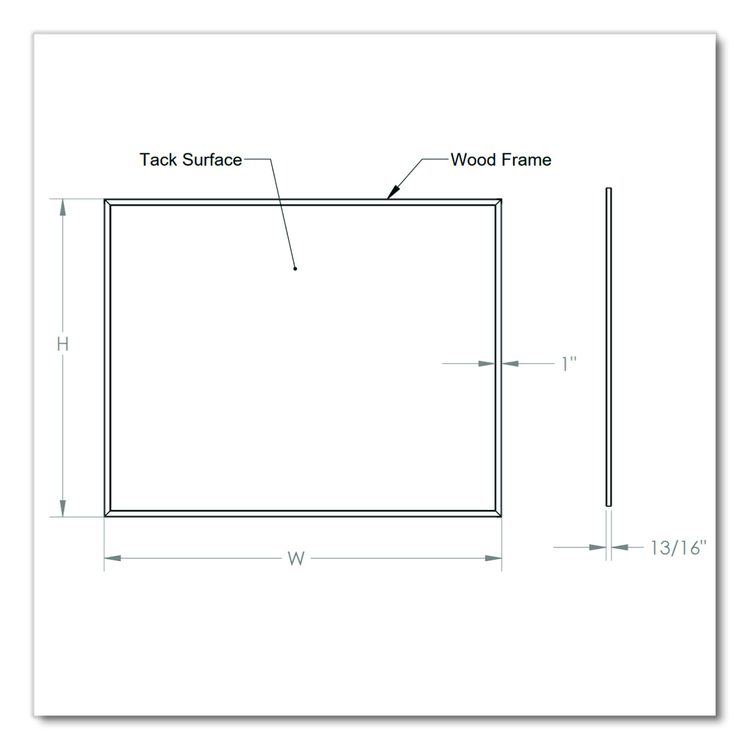Natural Cork Bulletin Board with Wood Frame, 87.94" x 48.5", Chocolate Surface, Natural Oak Frame
