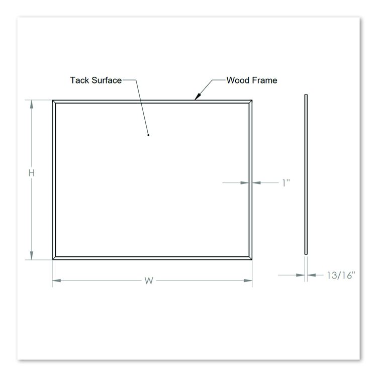 Natural Cork Bulletin Board with Wood Frame, 87.94" x 48.5", Tan Surface, Natural Oak Frame