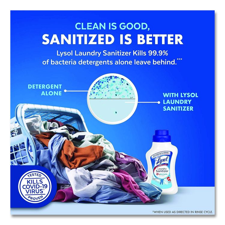 Laundry Sanitizer, Crisp Linen Scent, 21 oz Bottle, 6/Carton