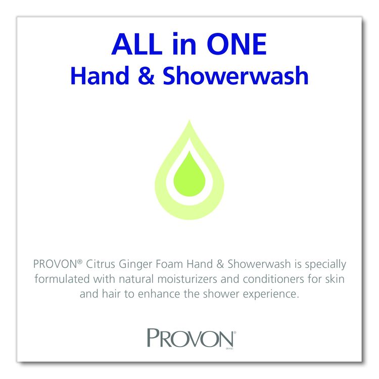 Foam Hand and Showerwash Refill, Citrus Ginger Scent, 1,250 mL, 3/Carton