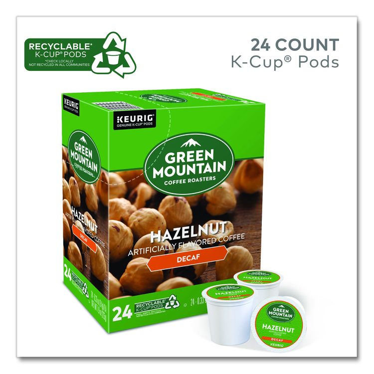 Hazelnut Decaf Coffee K-Cups, 24/Box
