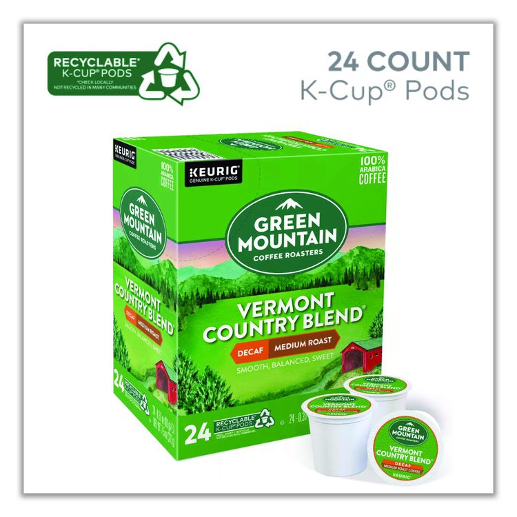 Vermont Country Blend Decaf Coffee K-Cups, 96/Carton
