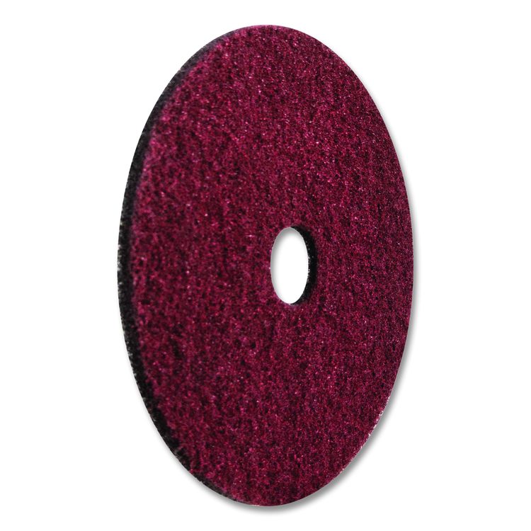 Black Diamond 400 Grit Heavy-Duty Cleaning Pad, 20" Diameter, Black/Red, 2/Carton