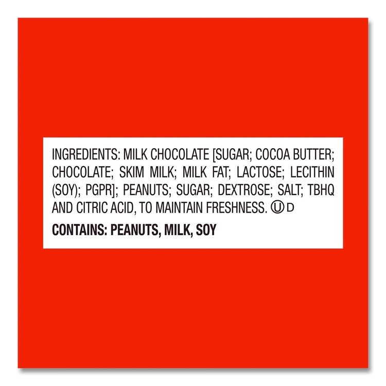 Snack Size Peanut Butter Cups, 19.5 oz Bag, 2 Bags/Carton