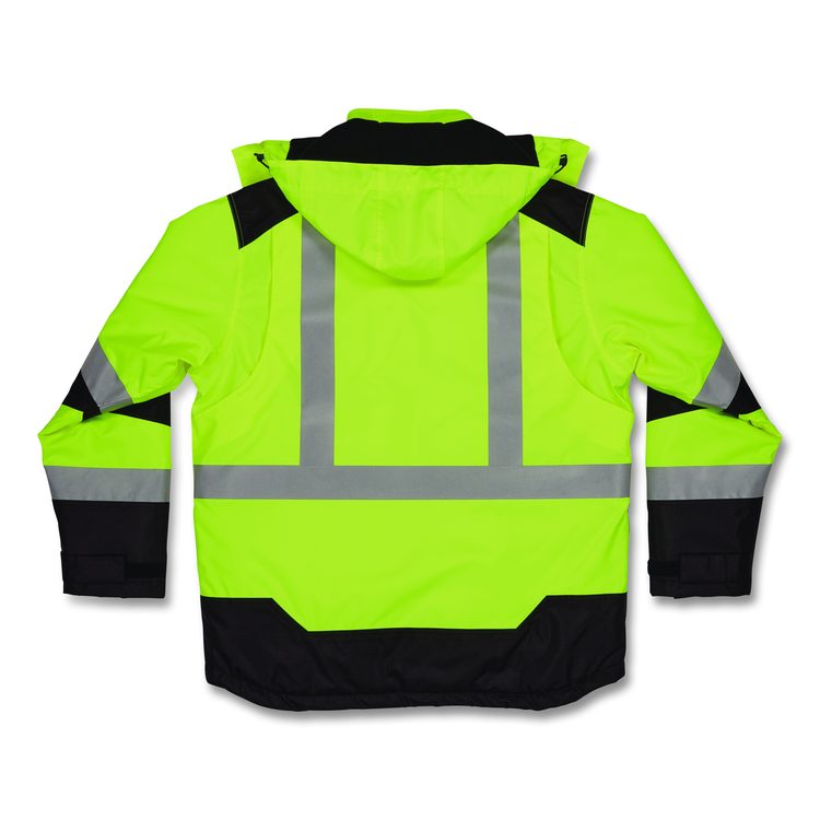GloWear Class 3 Hi-Vis Winter Jacket with AmpliFIRE Heat Reflective Lining, Large, Lime