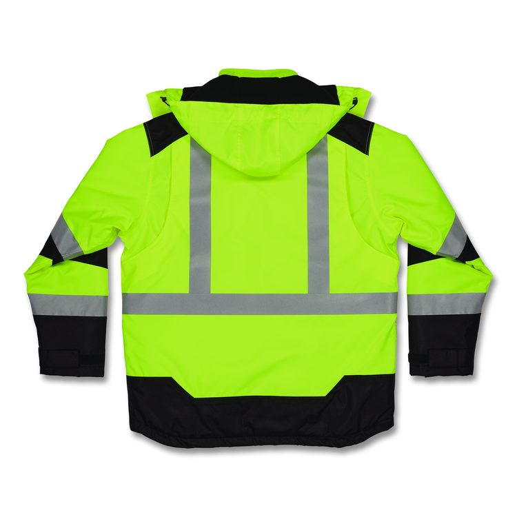 GloWear Class 3 Hi-Vis Winter Jacket with AmpliFIRE Heat Reflective Lining, 4X-L,arge Lime