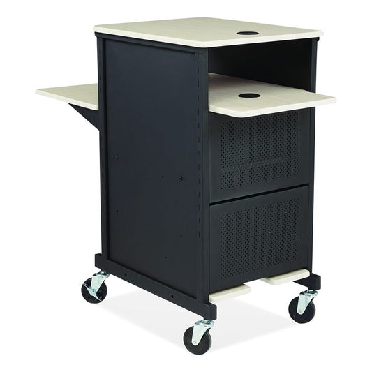 Jumbo Presentation Cart, 21 x 33 x 40, Ivory/Black
