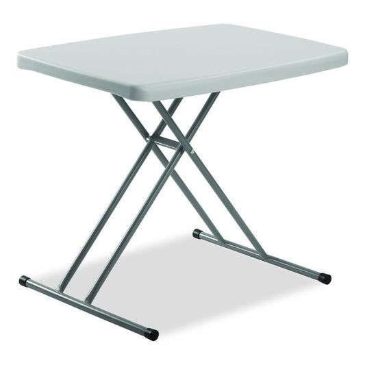 Height Adjustable Personal Folding Table, Rectangular, 20 x 30 x 27.87, Speckled Gray Top, Gray Base/Legs