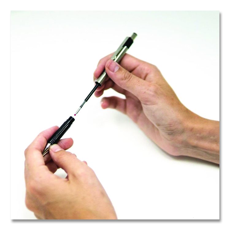 G-301 Gel Pen, Retractable, Medium 0.7 mm, Black Ink, Stainless Steel/Black Barrel