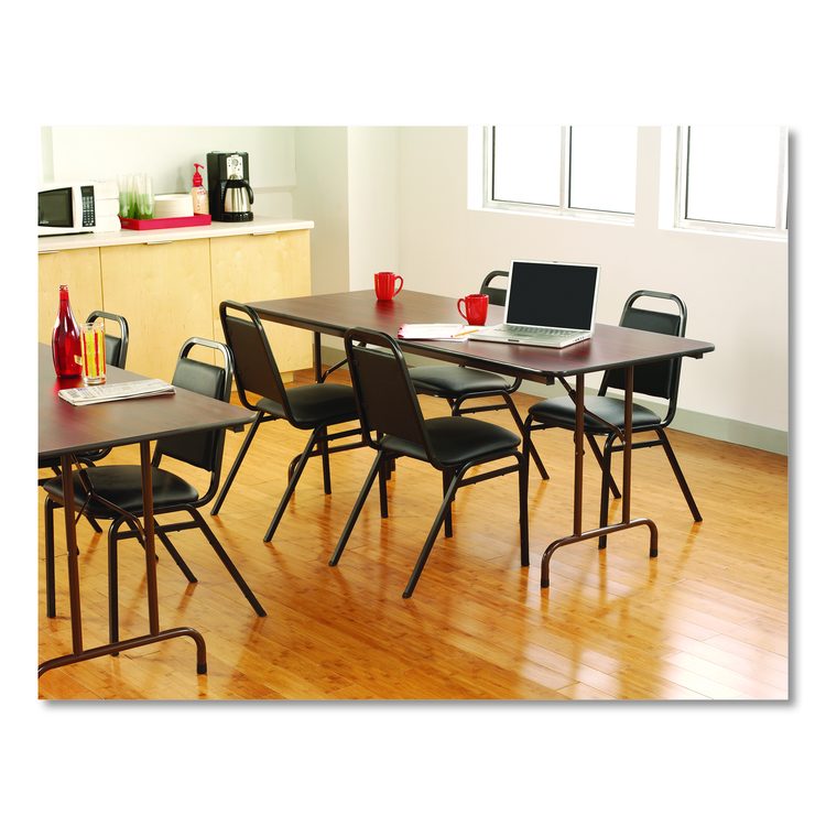 Wood Folding Table, Rectangular, 48w x 23.88d x 29h, Mahogany