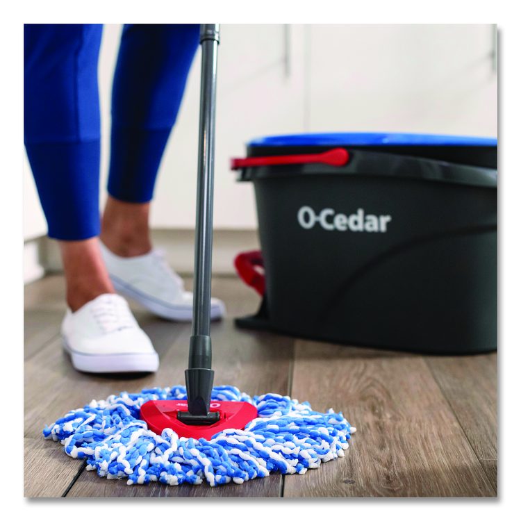 Rinse Clean Refill, Microfiber, Custom Size for Rinse Clean Mop Systems, Blue/White, 2/Pack