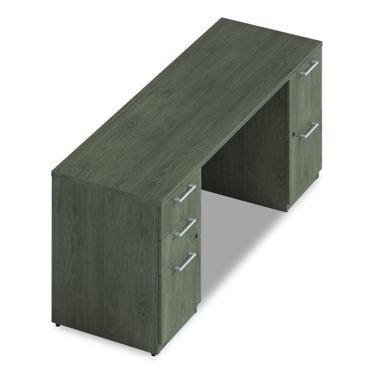 Alera Seville Series Double Pedestal Credenza, 72w x 24d x 29h, Walnut