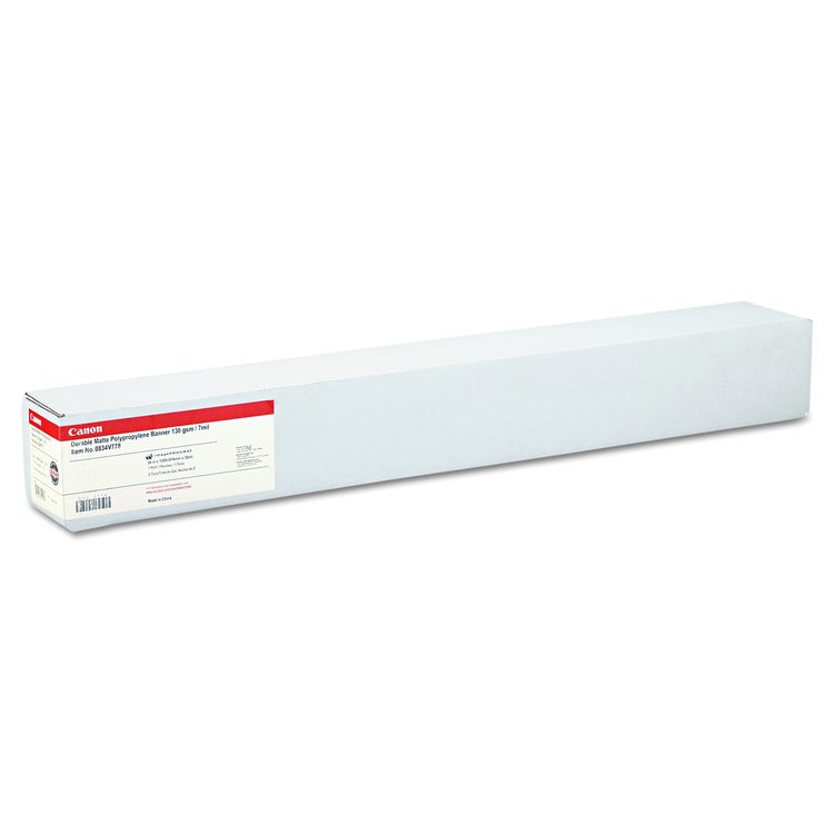 Durable Matte Polypropylene Banner Paper, 2" Core, 7 mil, 36" x 100 ft, White