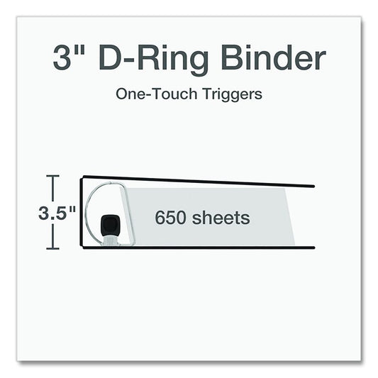 Premier Easy Open ClearVue Locking Slant-D Ring Binder, 3 Rings, 3" Capacity, 11 x 8.5, White