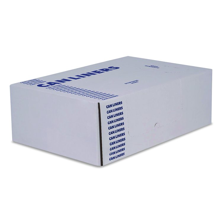 Linear Low-Density Can Liners with Dual-Dispense Box, 55 gal, 1.3 mil, 40" x 53", Clear, 100/Carton