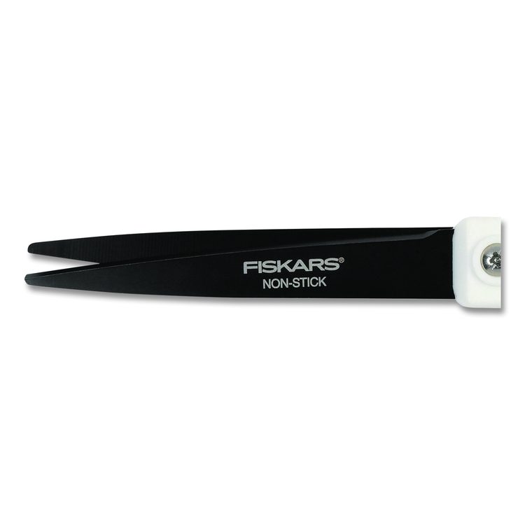 Premier SoftGrip Nonstick Scissors, 9.75" Long, 8" Cut Length, Offset White Handle