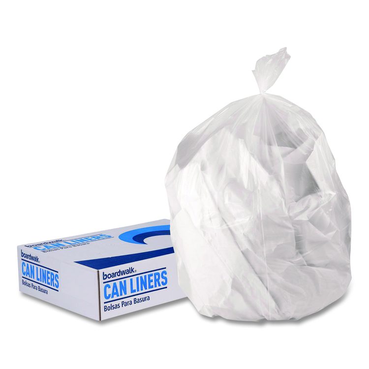High-Density Can Liners, 45 gal, 12 mic, 40 x 48, Natural, Perforated Roll, 250/Carton