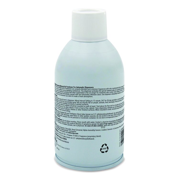 Premium Metered Air Freshener Refill, Baby Powder, 7.1 oz Aerosol Spray, 12/Carton
