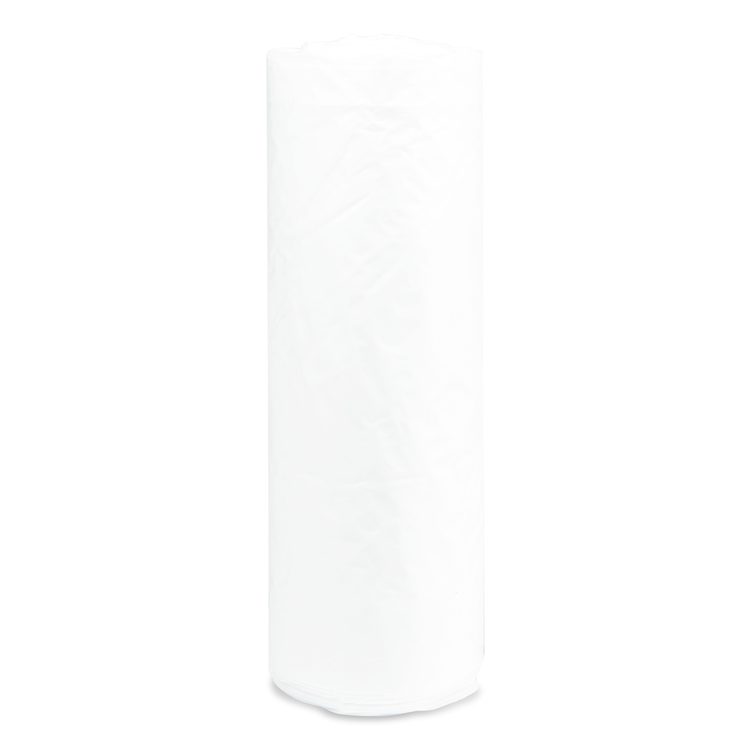 Institutional Low-Density Can Liners, 33 gal, 0.8 mil, 33" x 39", Natural, Interleaved Roll, 25 Bags/Roll, 6 Rolls/Carton