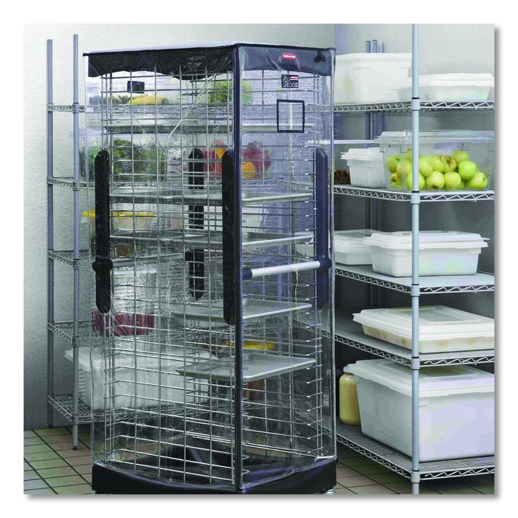 End Loader Rack for Food Boxes and Sheet Pans, 18 Rack, Plastic, 23.75" x 28.75" x 67.88", Black