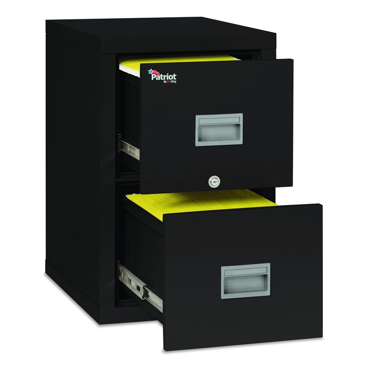 Patriot by FireKing Insulated Fire File, 1-Hour Fire Protection, 2 Legal/Letter File Drawers, Black, 17.75" x 25" x 27.75"