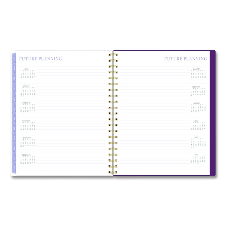 Leah Bisch Petite Floral Academic Weekly Monthly Planner, 11 x 8.5, Purple/Green Cover, 12-Month (July to June): 2025 to 2026
