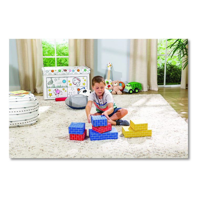 At Play Color in Toy Box, Sports Design, 1 Section, 39.27 gal, 5.25 cu ft, 28" x 18" x 18", White/Black