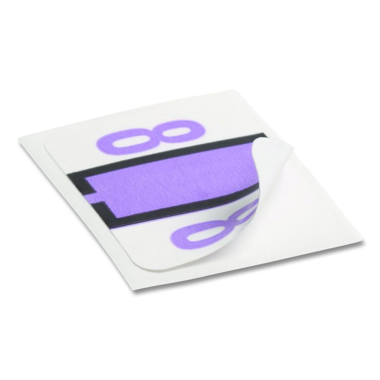 Numerical End Tab File Folder Labels, 8, 1 x 1.25, White, 500/Roll