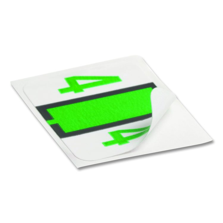 Numerical End Tab File Folder Labels, 4, 1 x 1.25, White, 500/Roll
