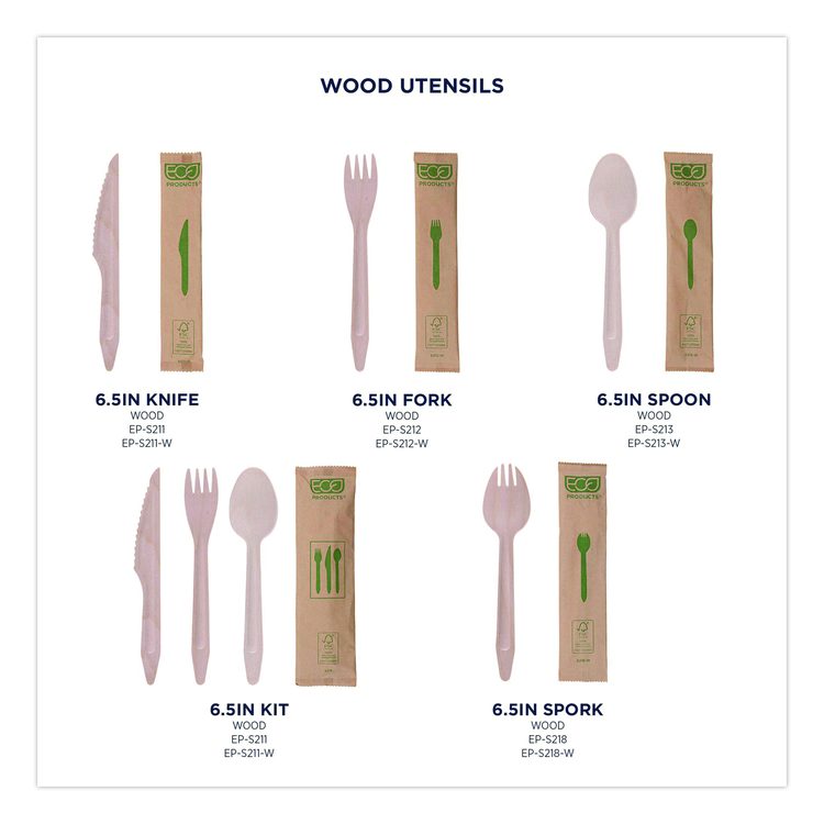 Wood Cutlery, General Purpose Fork, Natural, 500/Carton