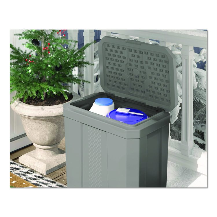 Salt Box, 28 gal, 23.75 x 15.75 x 23.75. Dove Gray