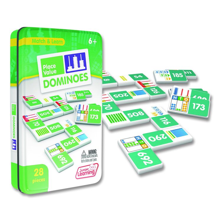 Place Value Dominoes, 1 to 2 Players, Grades 1 to 7, 28 Pieces