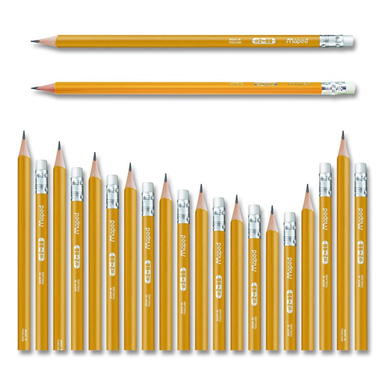 Essentials Triangular Pre-Sharpened Pencils, HB (#2), Black Lead, Yellow Barrel, 144/Box