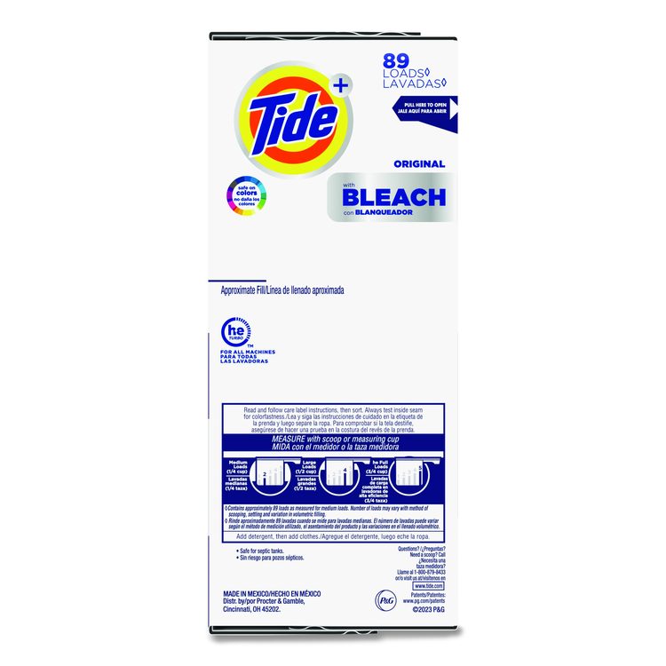 Laundry Detergent with Bleach, HE Compatible, 80 Loads, Tide Original Scent, Powder, 129 oz Box