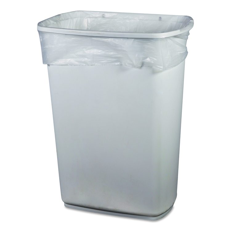 High-Density Waste Can Liners, 56 gal, 22 mic, 43" x 48", Natural, 25 Bags/Roll, 6 Rolls/Carton