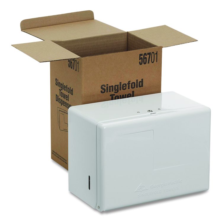 Space Saver Singlefold Towel Dispenser, Steel, 11.63 x 6.63 x 8.13, White