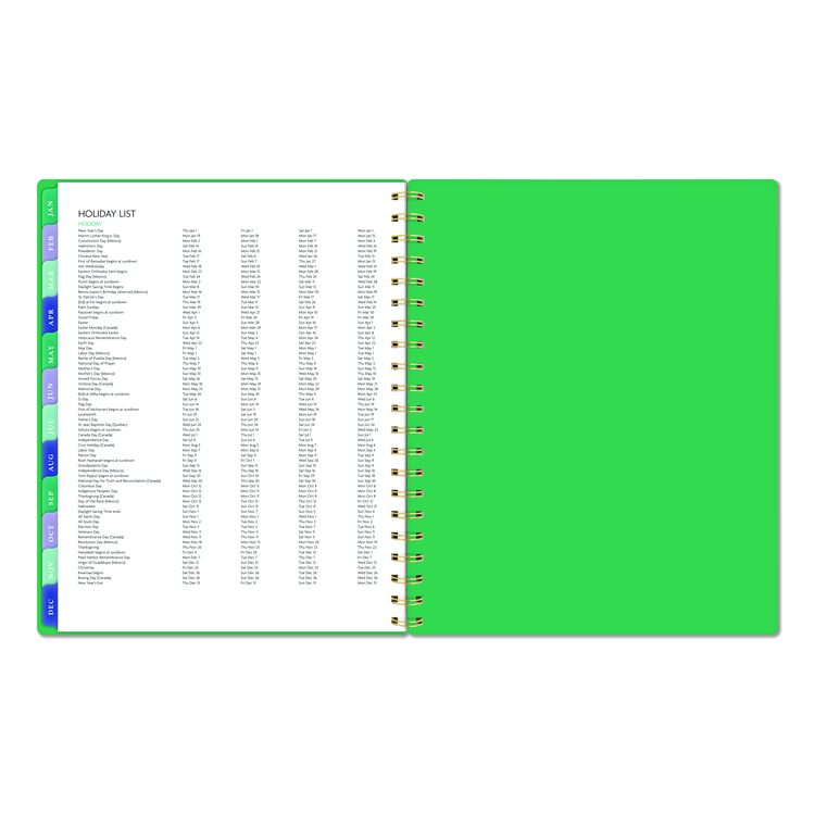 Badge Geo Weekly/Monthly Planner, 11 x 8.5, Green Cover, 13-Month (Jan-Jan): 2026